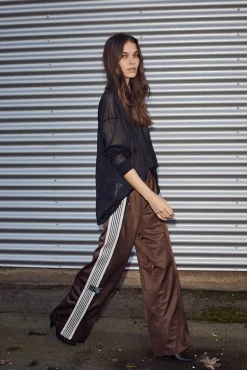 Outlet Haute L'Amitié Baggy Track Tall Pants HL10071 Mocca