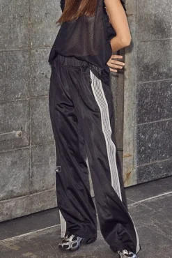 Sale Haute L'Amitié Baggy Track Tall Pants HL10071 Black