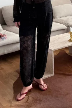 New Dear Molly Ballon Lace Pants 165142B Black