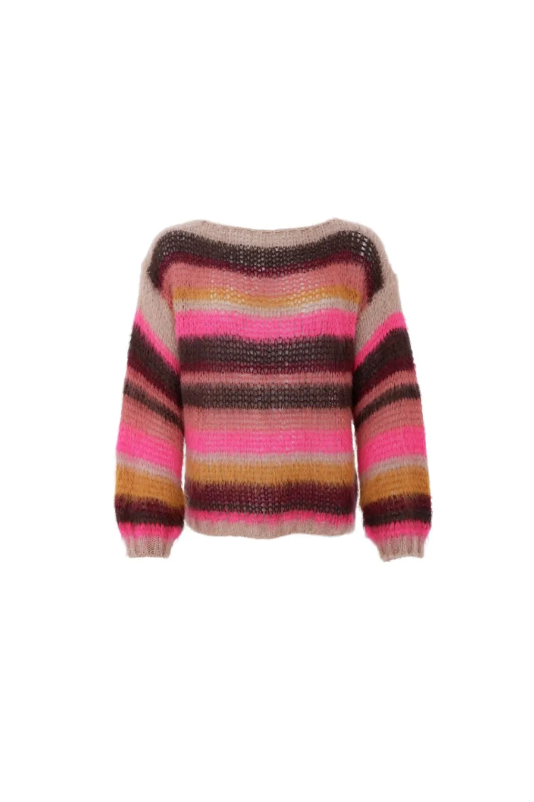 Hot Black Colour Bcadria Multi Striped Jumper 1223 Berry