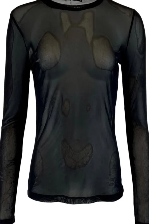 Black Colour Bcannie Mesh Blouse Black