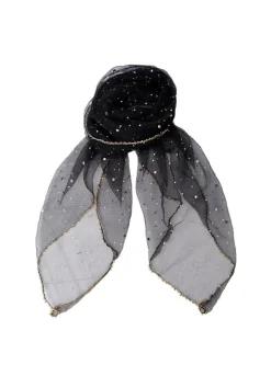 New Black Colour Bcardenia Mini Scarf W/Stones 3646 Black
