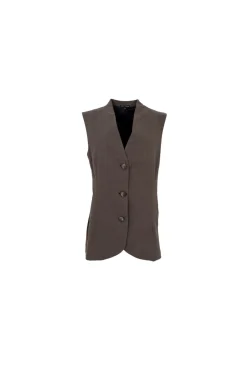 Best Black Colour Bcavenue Long Vest Taupe