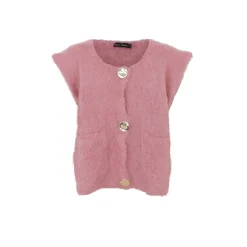 Best Black Colour Bcbjoerk Knitted Button Vest 1217 Winter Rose