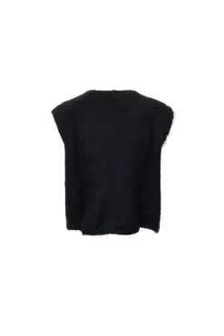 Outlet Black Colour Bcbjoerk Knitted Button Vest 1217 Black