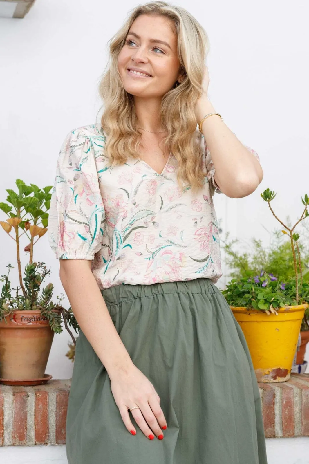 Online Black Colour Bccassandra Ss Blouse 40882 Off White Rose
