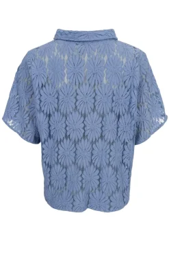 Clearance Black Colour Bccosmos Ss Flower Shirt 40889 Lt. Blue