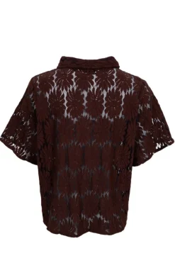 Hot Black Colour Bccosmos Ss Flower Shirt 40889 Chocolate