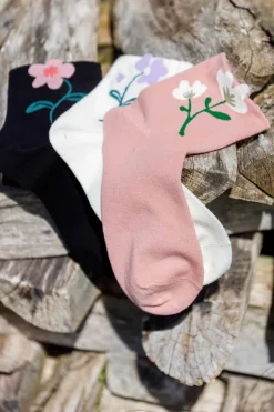 Outlet Black Colour Bcdeena Flower Sock 4365 Lt. Rose