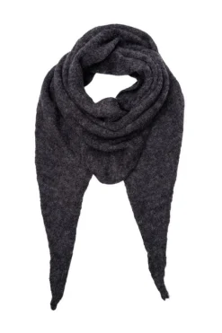 Sale Black Colour Bcdell Knitted Medium Scarf 208358 Dk. Grey Melange