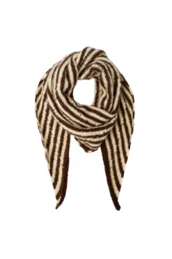 Best Black Colour Bcdell Mini Stripe Scarf 208394 Mocca