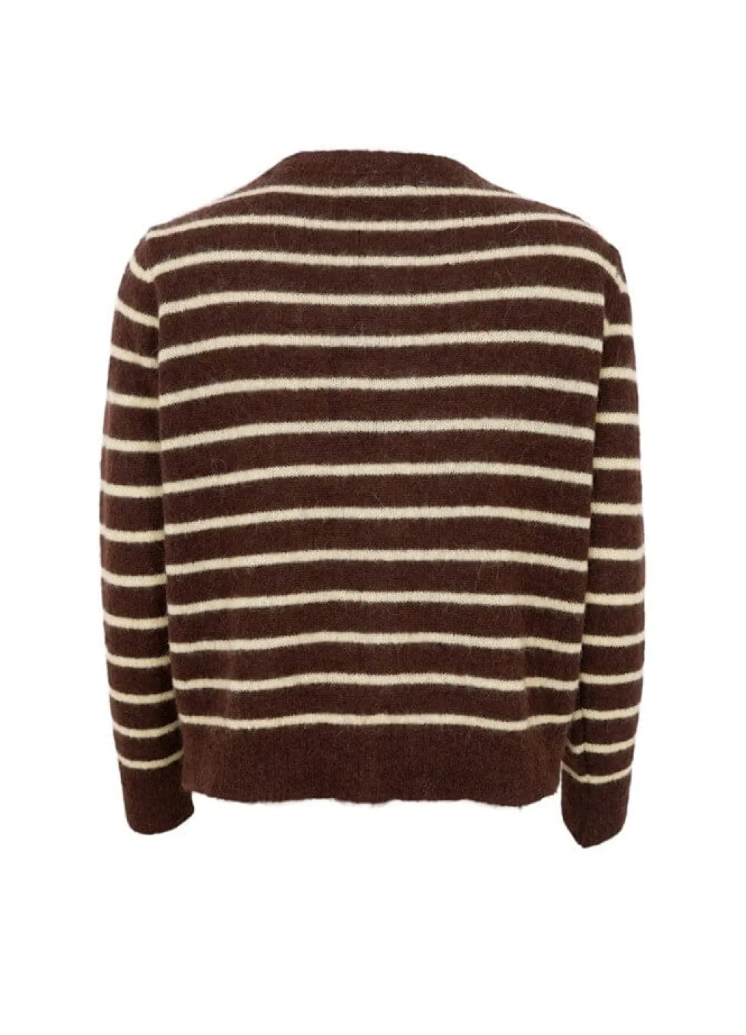 Hot Black Colour Bcdell Striped Knit Cardigan 1197 Mocca