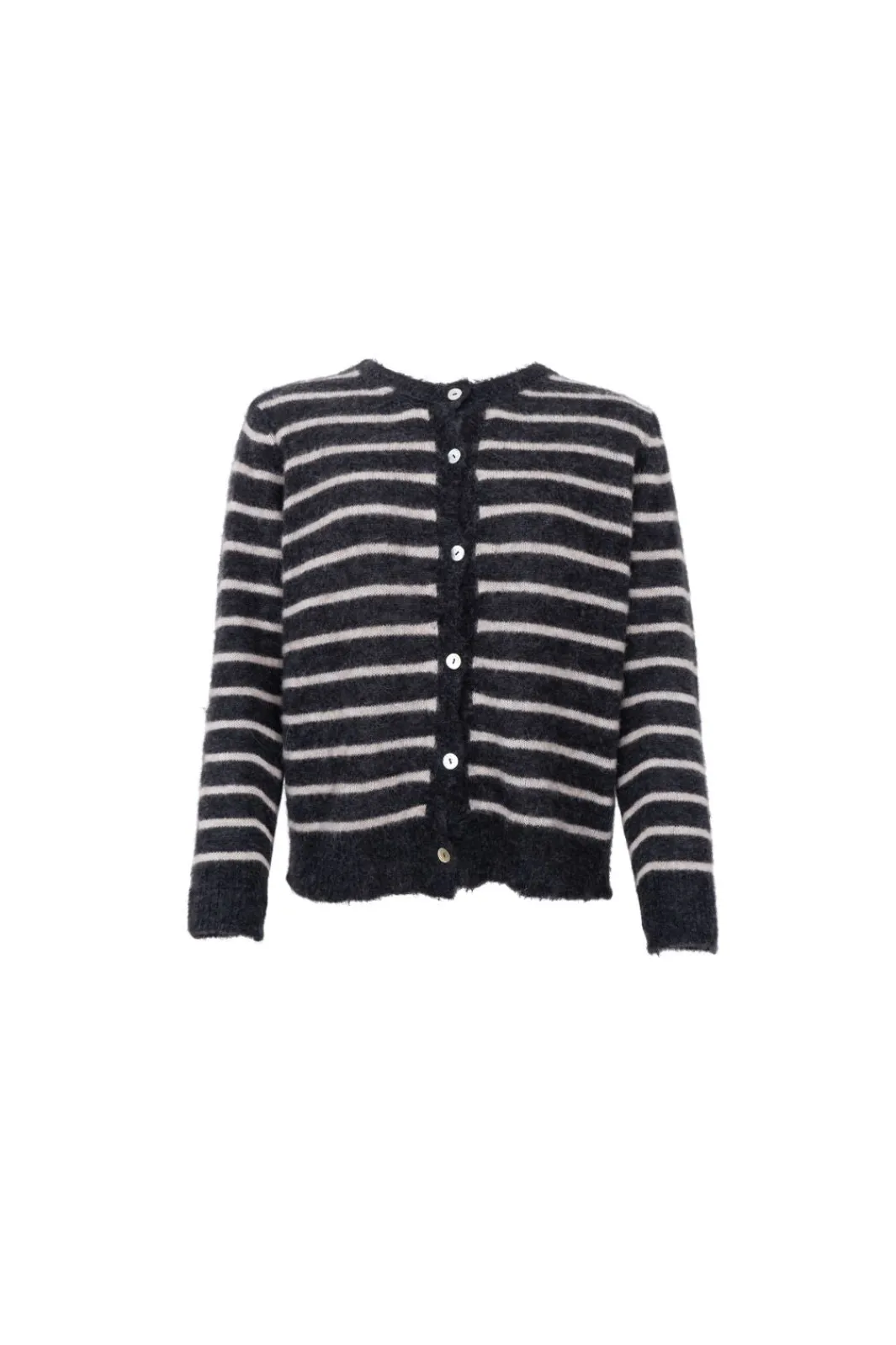 Discount Black Colour Bcdell Striped Knit Cardigan 1197 Dk. Grey