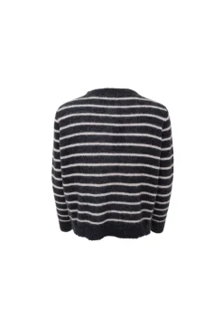 Discount Black Colour Bcdell Striped Knit Cardigan 1197 Dk. Grey