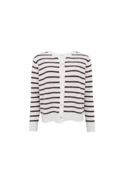 Online Black Colour Bcdell Striped Knit Cardigan 1197 Off White