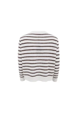 Online Black Colour Bcdell Striped Knit Cardigan 1197 Off White