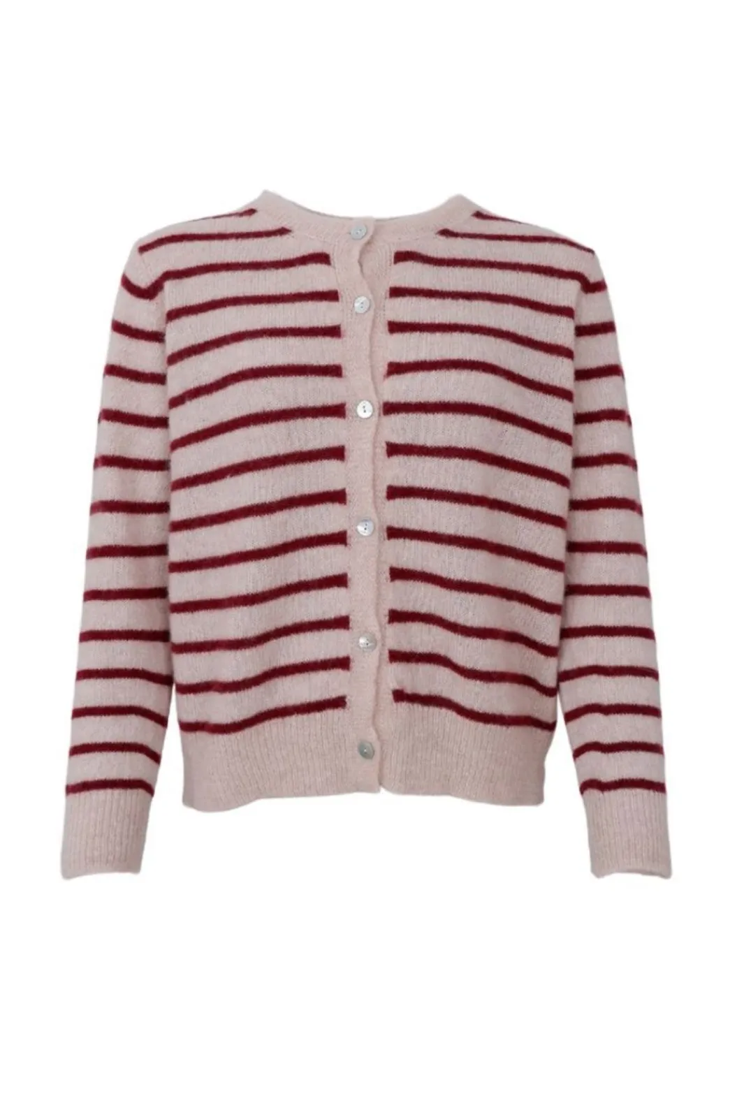 Hot Black Colour Bcdell Striped Knit Cardigan 1197 Wine