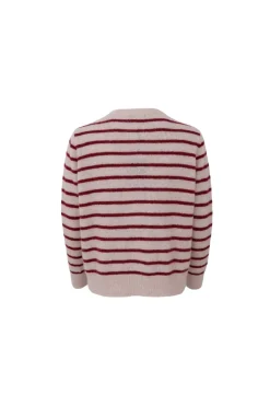 Hot Black Colour Bcdell Striped Knit Cardigan 1197 Wine