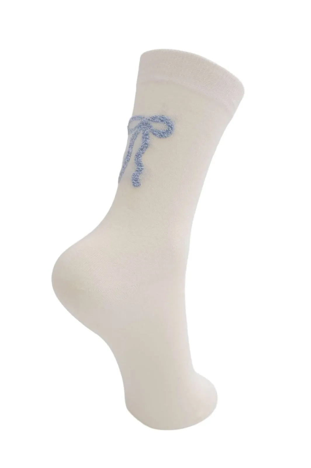 Hot Black Colour Bcdrea Bow Sock 4333 Creme