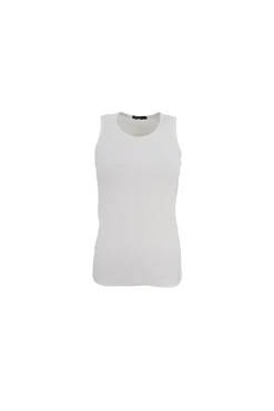 Best Black Colour Bcena Rib Tank Top Off White