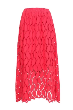 Outlet Black Colour Bcfreya Cut Out Lace Skirt 40717 Red