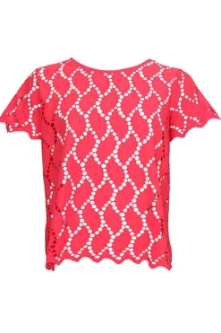 Sale Black Colour Bcfreya Ss Tee Blouse 40864 Red