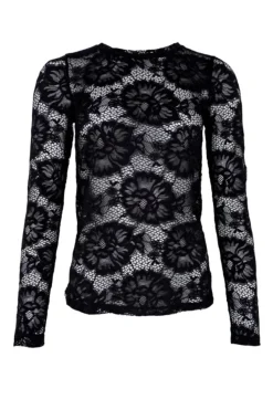 Clearance Black Colour Bcgigi Lace Blouse Black Flower