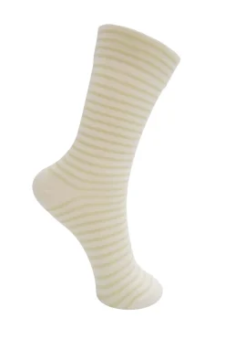 New Black Colour Bcgisele Striped Sock 4335 Lt. Green