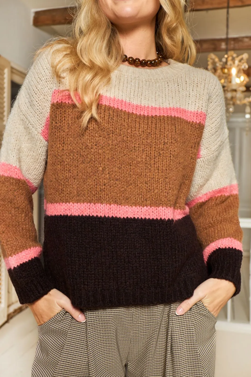 Outlet Black Colour Bchildur Knit Jumper 1234 Camel