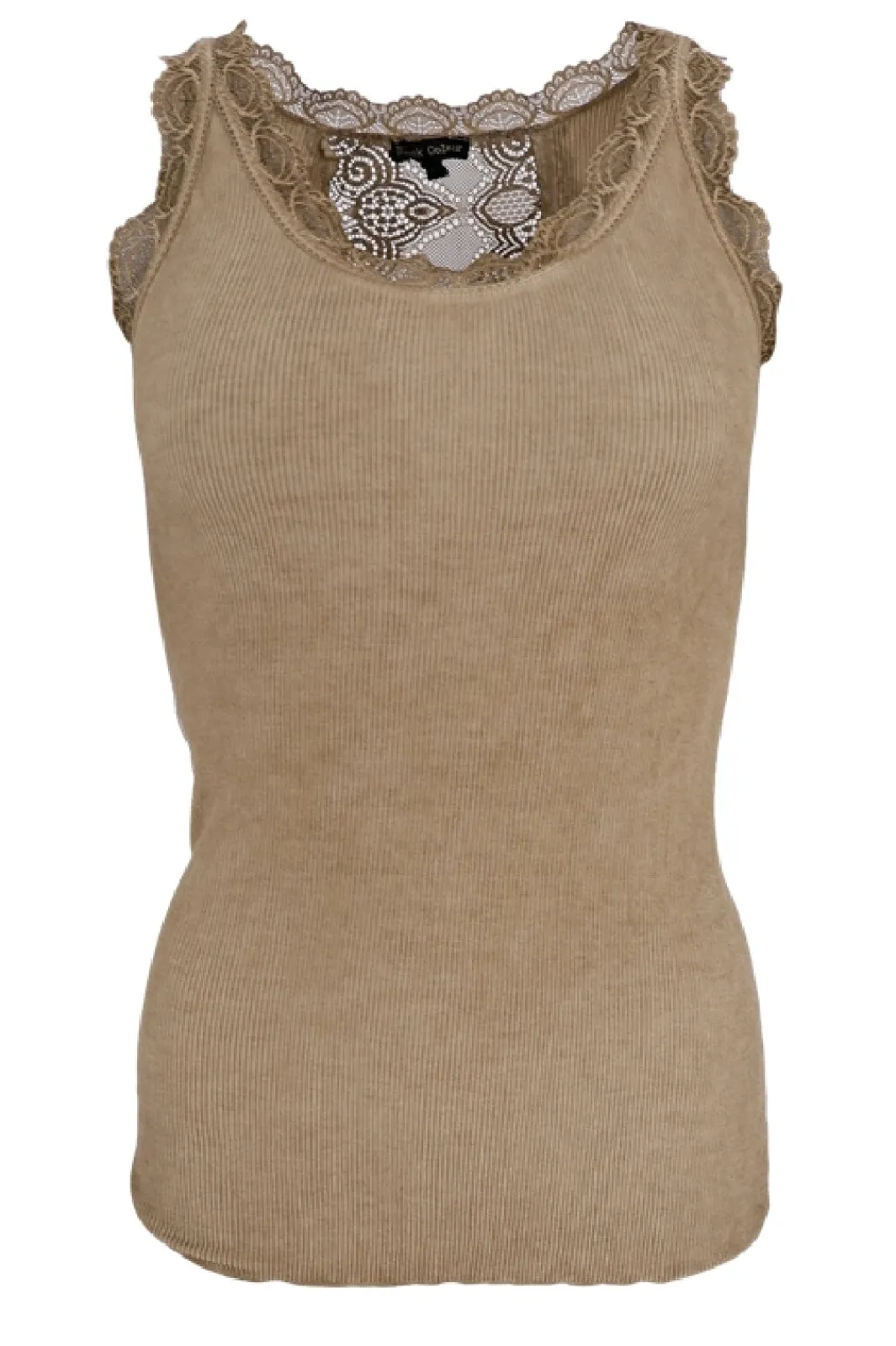 Online Black Colour Bcivy Rib Top Champagne