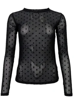 Sale Black Colour Bcjennie Dotted Mesh Blouse