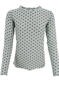 Outlet Black Colour Bcjennie Dotted Mesh Blouse Pastel Green