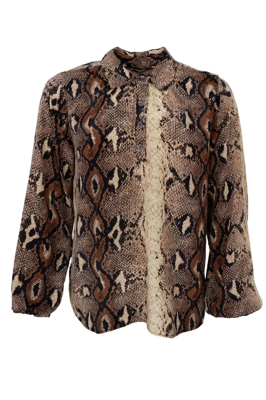 New Black Colour Bcluna Blouse With Collar Python