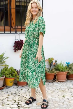 Sale Black Colour Bcluna Kaftan Tie Dress 39214 Green Leo