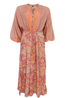 Outlet Black Colour Bcluna Raglan Dress 39153 Pacifique Orange Mix