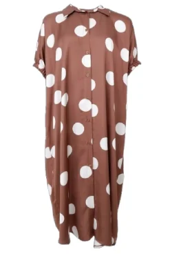 Discount Black Colour Bcmabel Satin Dress 40989 Mocca Dot