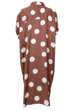 Discount Black Colour Bcmabel Satin Dress 40989 Mocca Dot