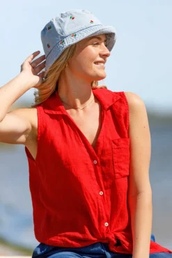 Online Black Colour Bcmelina Sleeveless Tie Shirt 40911 Red