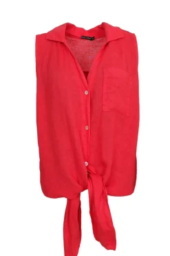 Online Black Colour Bcmelina Sleeveless Tie Shirt 40911 Red