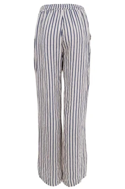 Discount Black Colour Bcmelina Wide Linen Pant 40843 Navy Stripe
