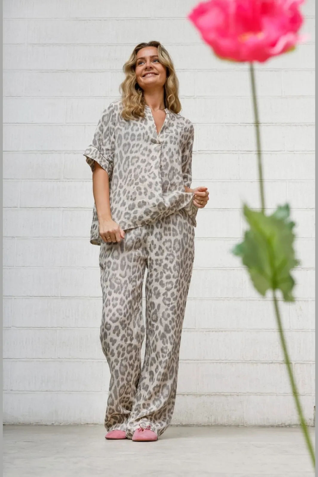 Outlet Black Colour Bcmelina Wide Linen Pant 40843 Natural Leo