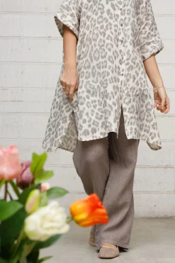 Hot Black Colour Bcmelina Wide Linen Pant 40843 Taupe