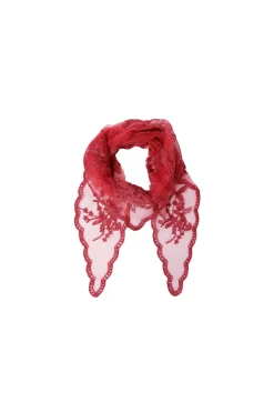 Discount Black Colour Bcmiriana Triangle Lace Scarf 3643 Berry Red