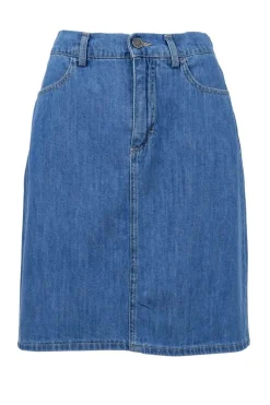 Outlet Black Colour Bcnettie Denim Skirt 40892 Mid Blue Wash