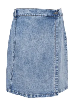 Sale Black Colour Bcrussel Short Wrap Skirt 40862 Lt. Denim