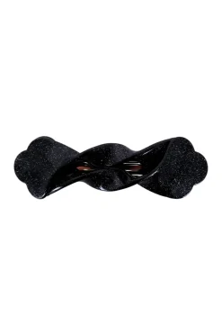 Outlet Black Colour Bcstacy Twisted Barette Hair Clip Black glitter