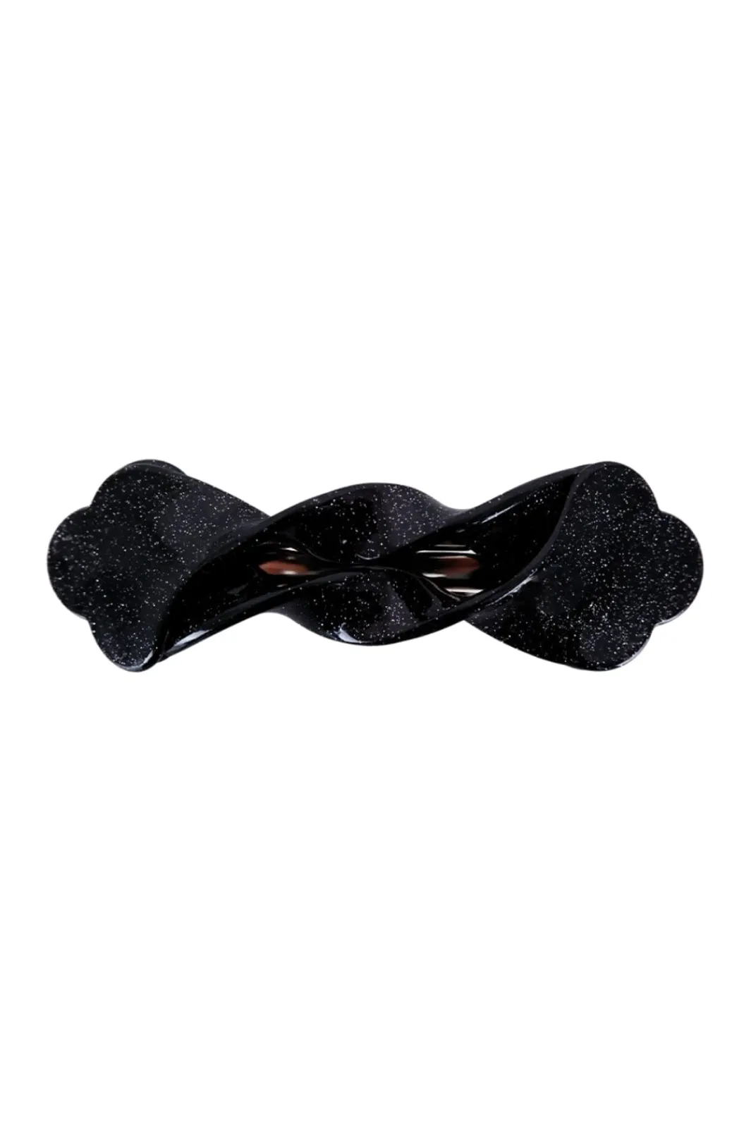 Outlet Black Colour Bcstacy Twisted Barette Hair Clip Black glitter