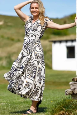 New Black Colour Bcstella Wrap Dress 39609 Malaka White