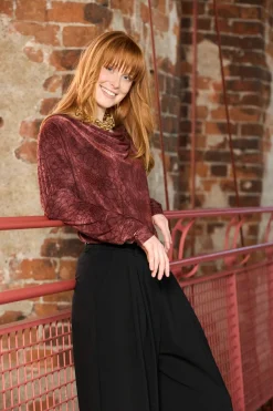Black Colour Bctessa Ls Blouse 40941 Plum