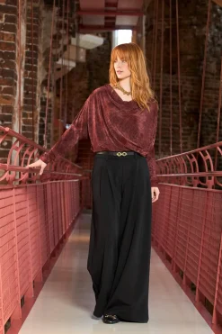 Black Colour Bctessa Ls Blouse 40941 Plum